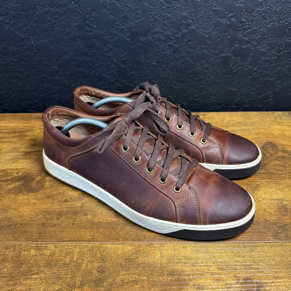 Johnston & Murphy J&M 1850 27-1090 Brown Leather Sneaker Mens 10.5 M
